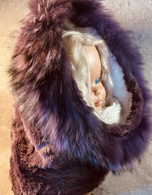 Snood en tissu et fourrure violet